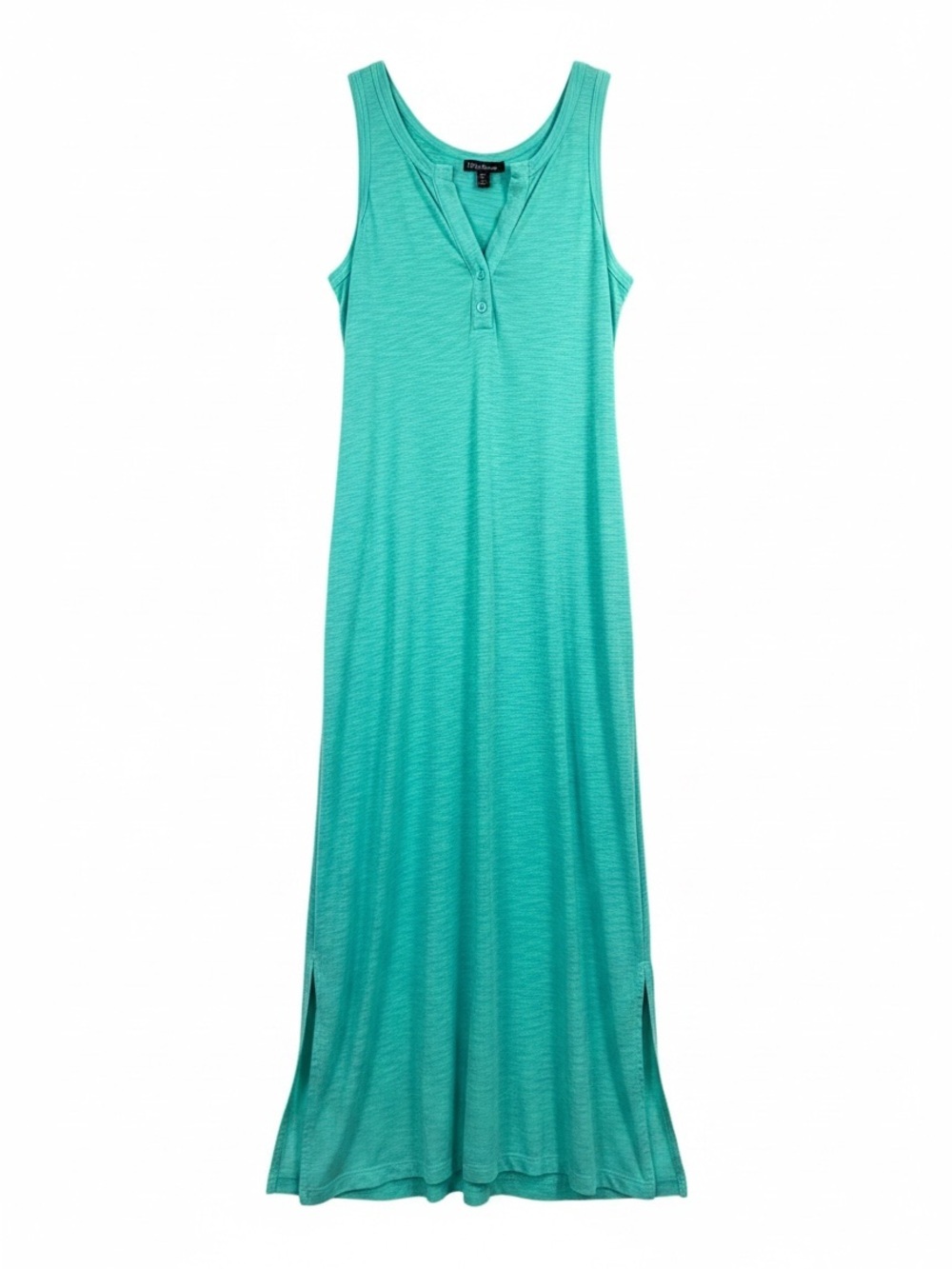 Gap Turquoise Maxi Tank Dress Cotton Blend Size Small Sleeveless V Neck